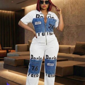 Paris Luxe Denim Patch Jumpsuit