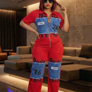 Ruby Luxe Denim Patch Jumpsuit
